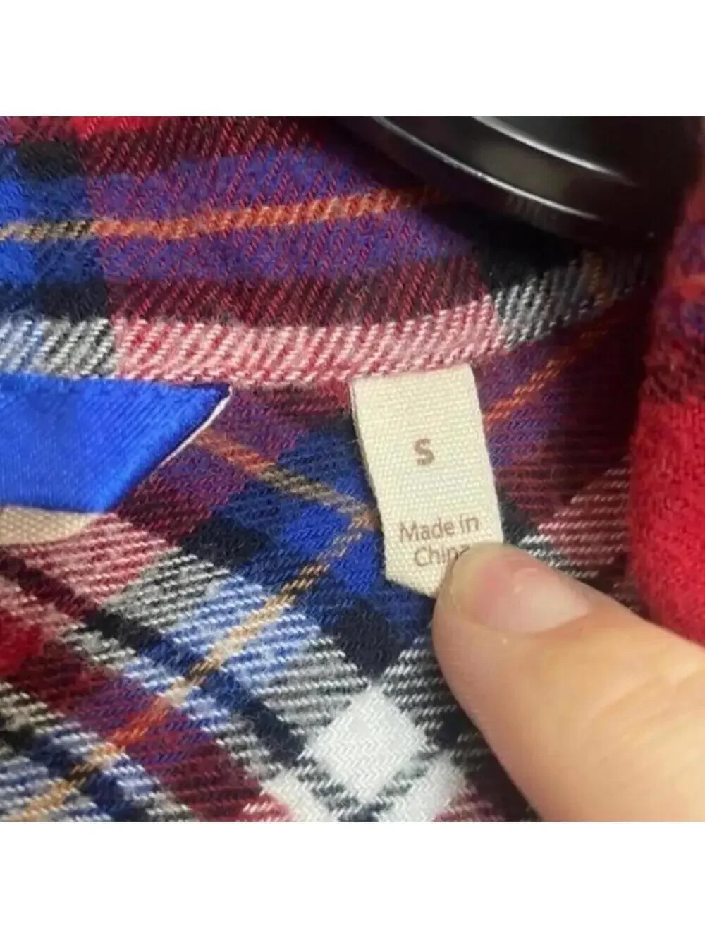 🇺🇸Soft surroundings, red and blue plaid button up pajama top cotton blend